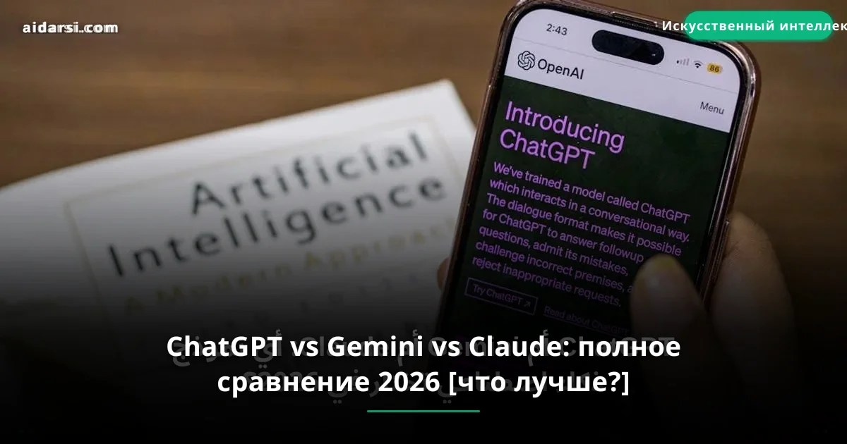 ChatGPT vs Gemini vs Claude: полное сравнение 2026 [что лучше?]