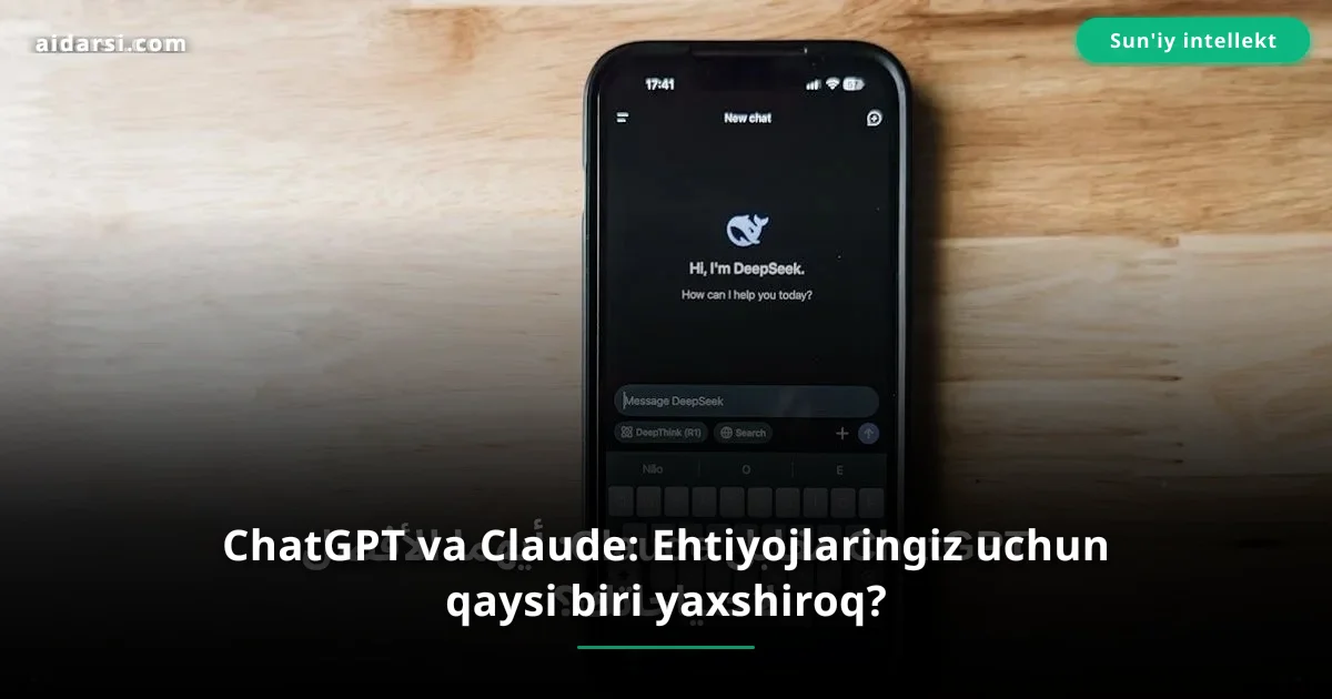 ChatGPT va Claude: Ehtiyojlaringiz uchun qaysi biri yaxshiroq?