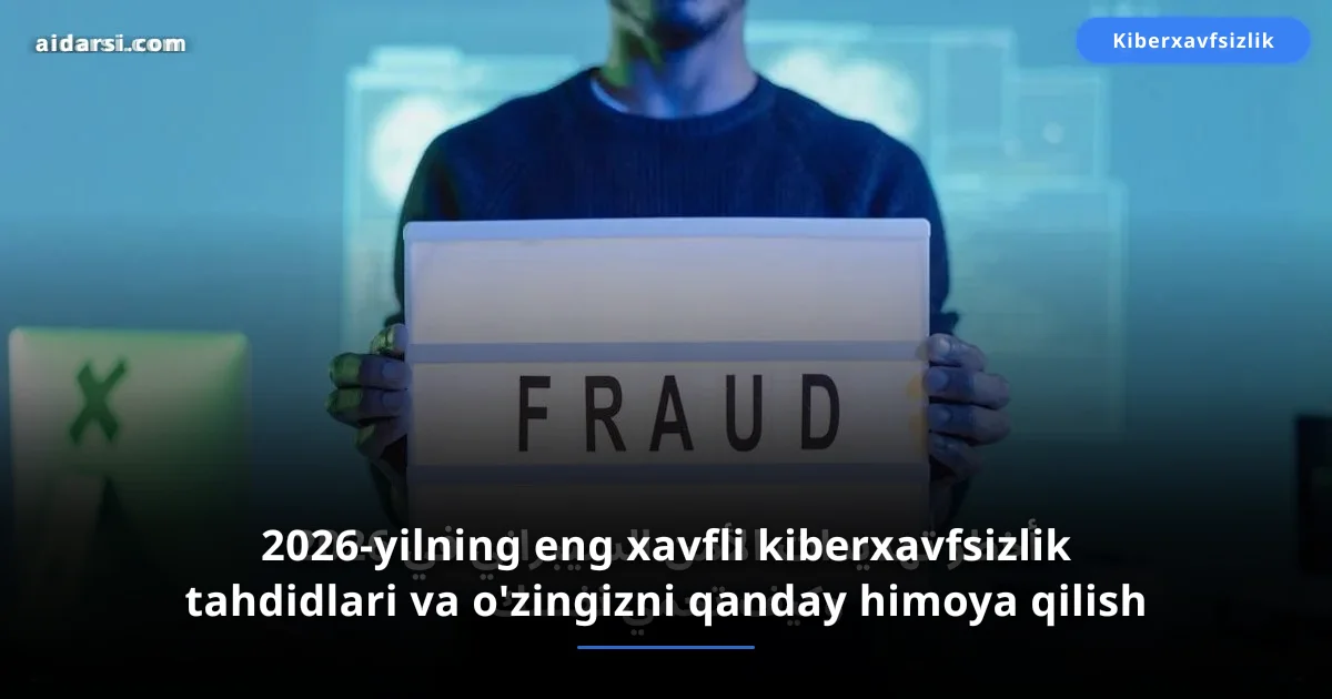 2026-yilning eng xavfli kiberxavfsizlik tahdidlari va o'zingizni qanday himoya qilish