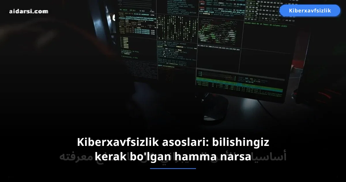 Kiberxavfsizlik asoslari: bilishingiz kerak bo'lgan hamma narsa