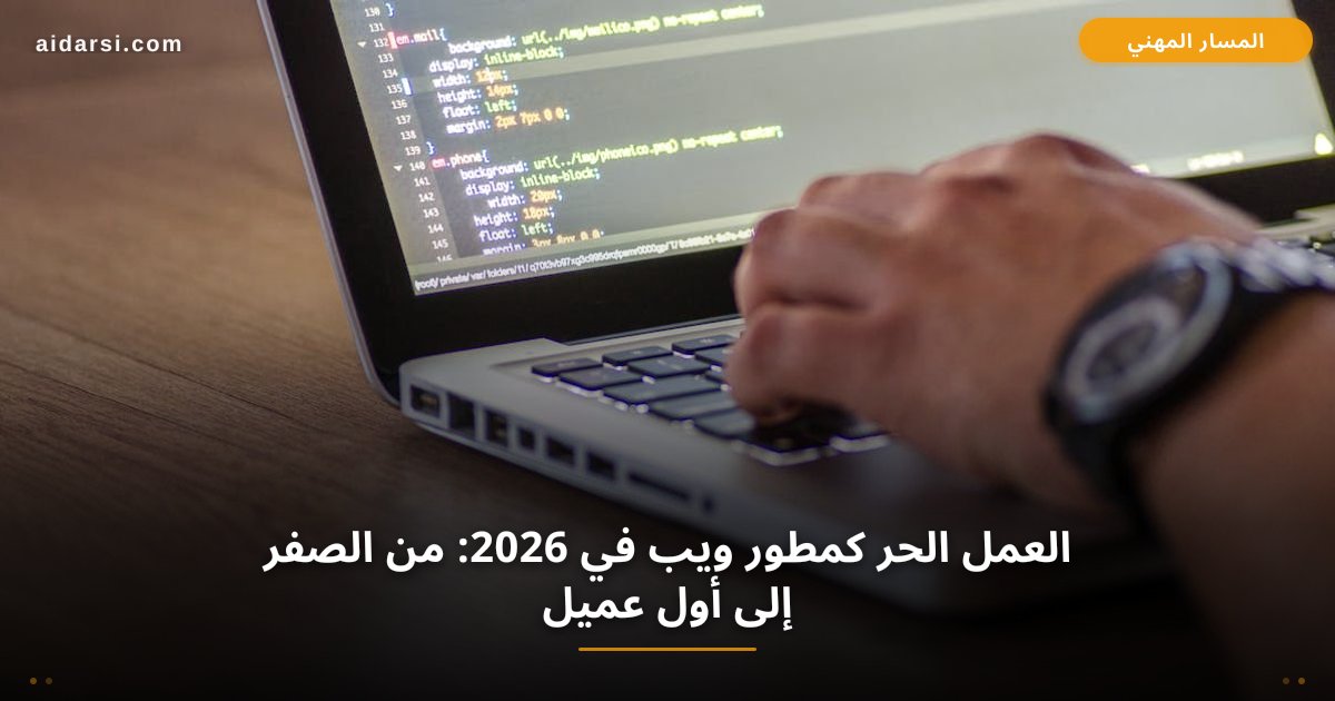 العمل الحر كمطور ويب في 2026: من الصفر إلى أول عميل
