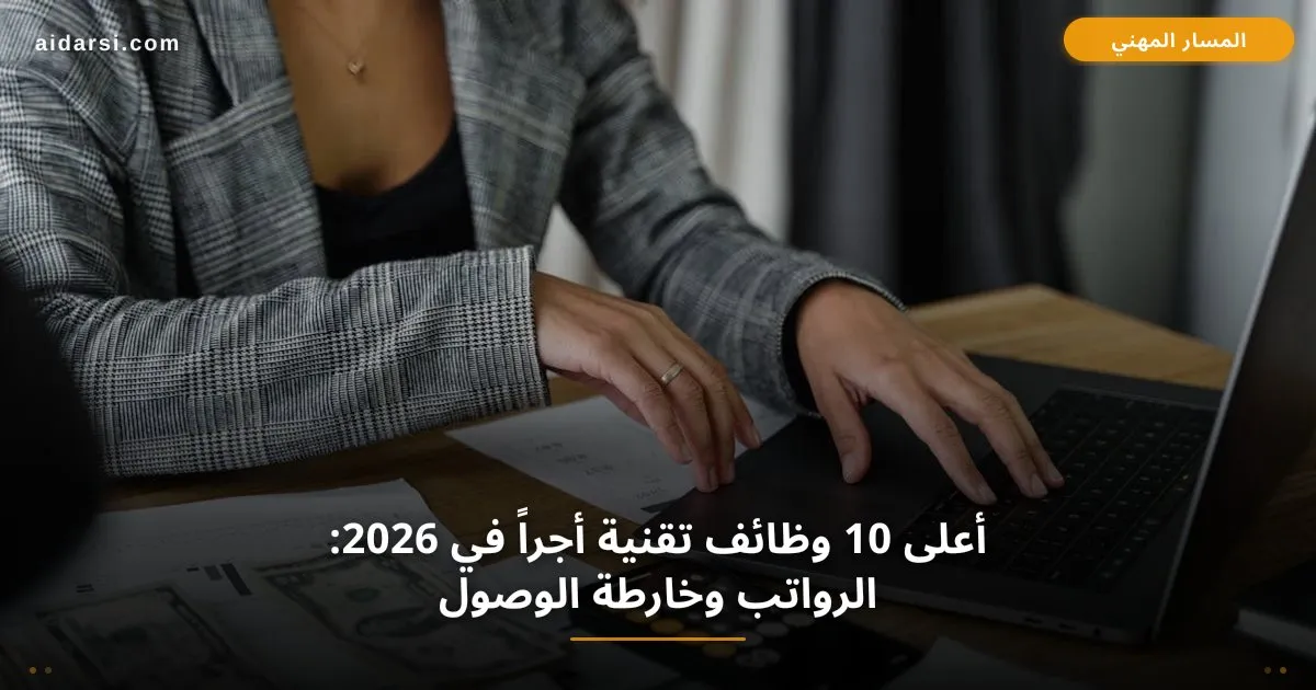 أعلى 10 وظائف تقنية أجراً في 2026: الرواتب وخارطة الوصول